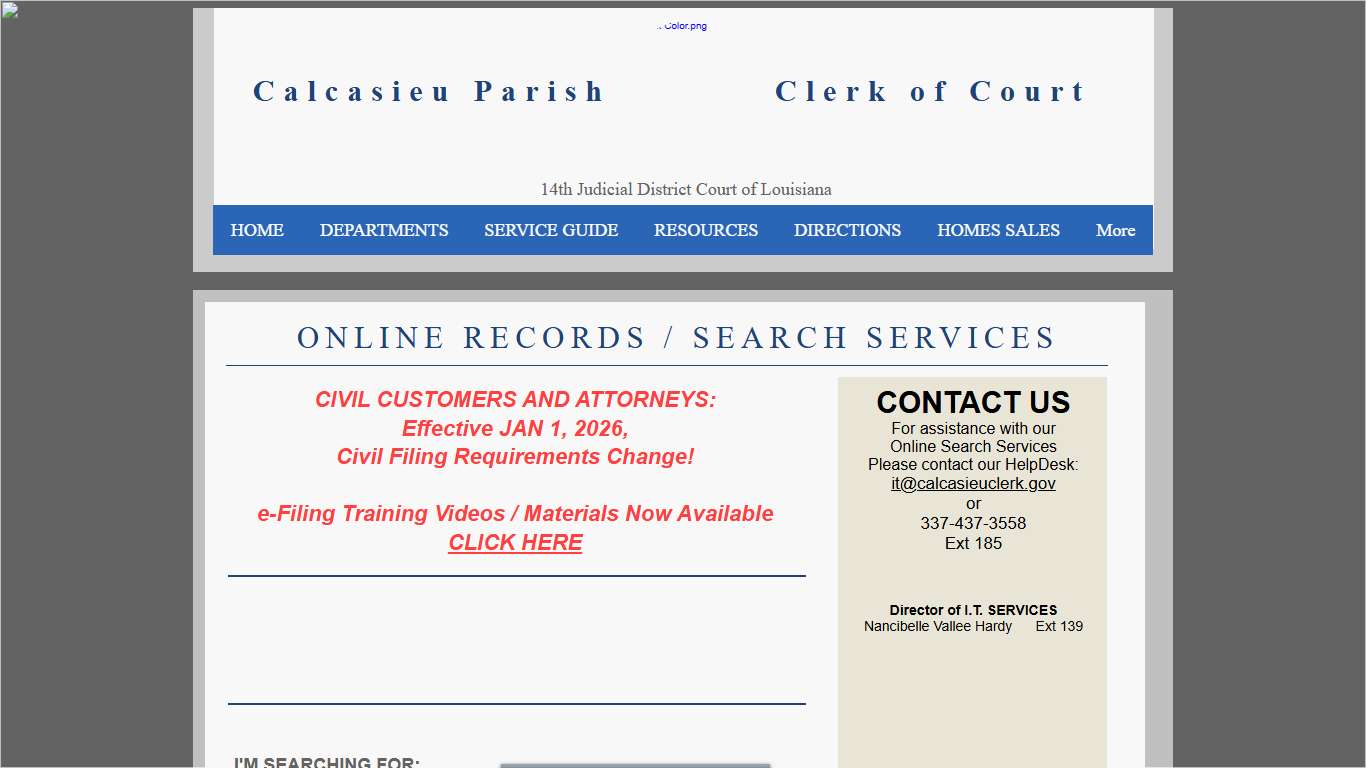 IT2 - Online Search Services Calcasieu Clerk